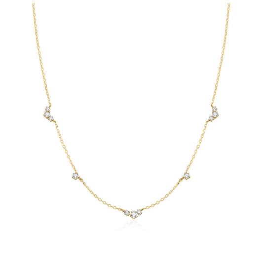  Fairy Dust - Link necklaces - Silver / 14kt GP - Zirconia - 45cm
